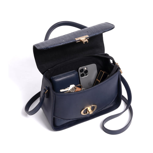COBALT CROC FLAP BAG