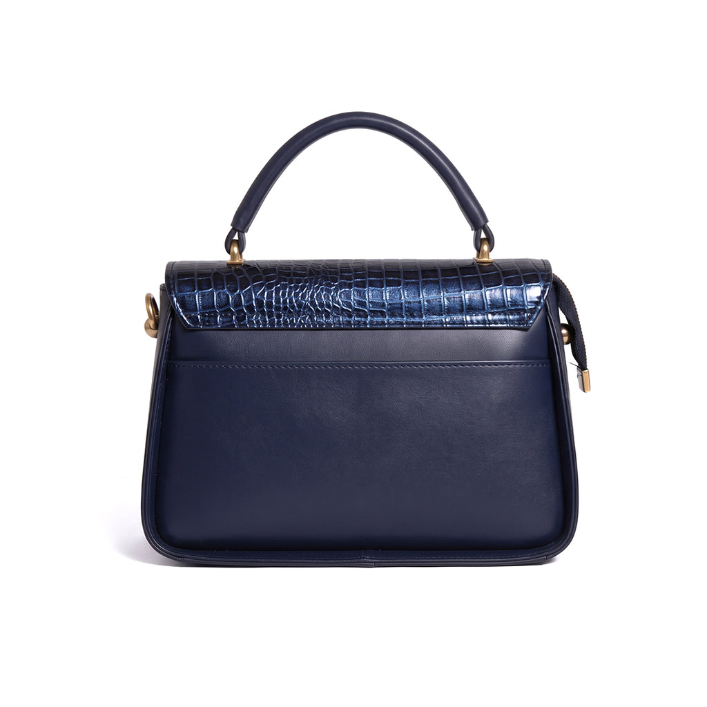 COBALT CROC FLAP BAG