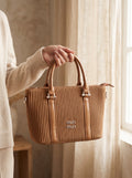 MIU MIU CARAMEL PLISSE CROSSBODY