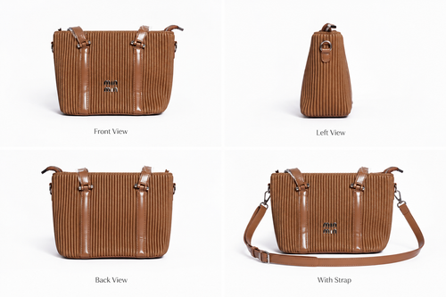 MIU MIU CARAMEL PLISSE CROSSBODY