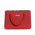 ROUGE DENTELLE Red Floral Lace-Embossed Tote